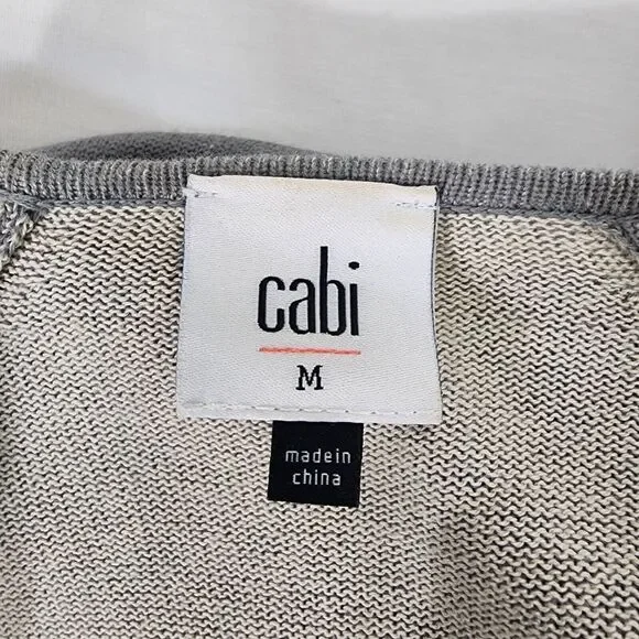 Cabi Cardigan Sweater Womens Size Medium Open Front Waterfall Pocket Sage 5132 - Picture 7 of 9